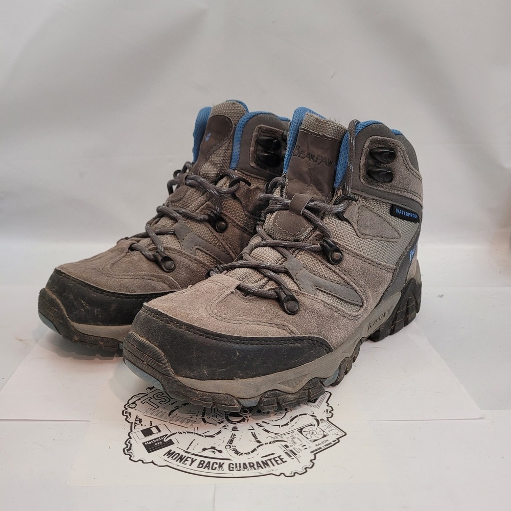 Bearpaw Corsica Hiking Boots Women Size 7 Grey Blue Waterproof Suede 2165WCHBL